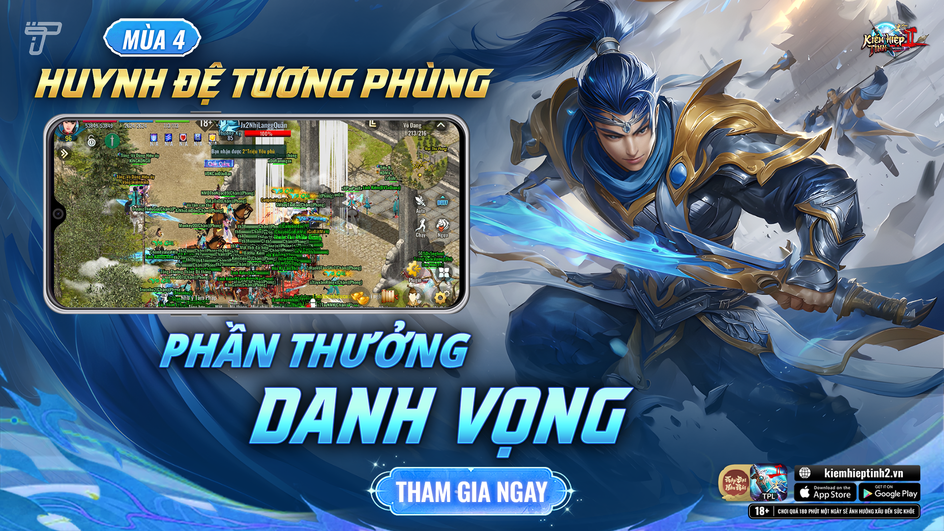 Huynh Đệ Tương Phùng mùa 4 - Danh Vọng  | Kiếm Hiệp Tình 2 Mobile - Phiên bản 10 phái