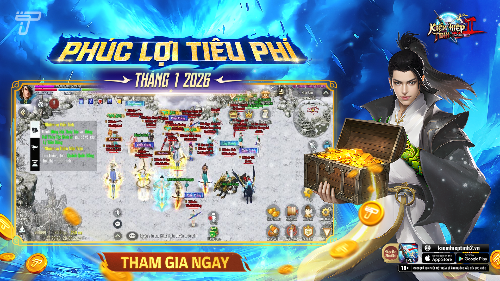 Phúc lợi Tiêu Phí tháng 1/2026 | Kiếm Hiệp Tình 2 Mobile Phiên bản 10 phái