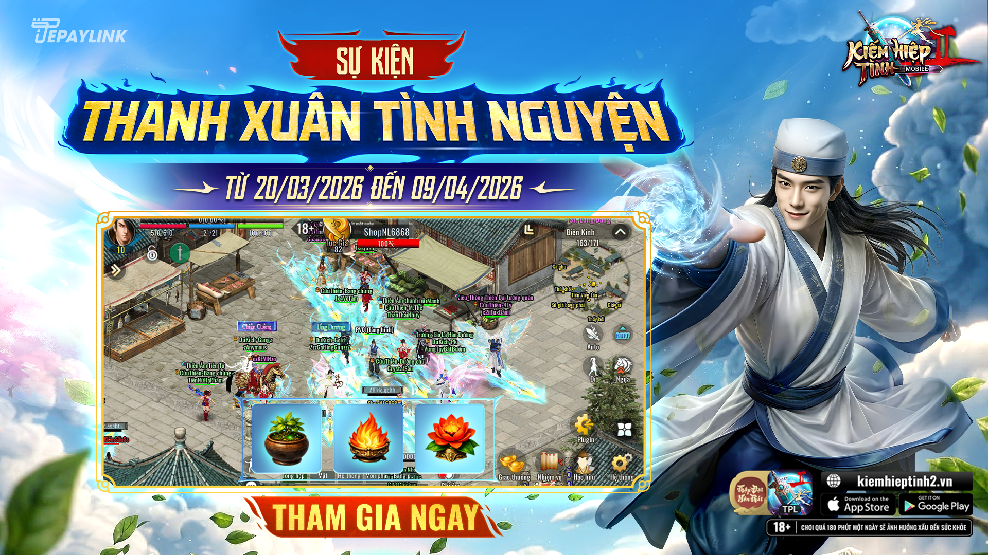 [Máy Chủ S5] Thanh Xuân Khởi Sắc - Thanh Xuân Tình Nguyện | Kiếm Hiệp Tình 2 Mobile Phiên Bản 10 Phái