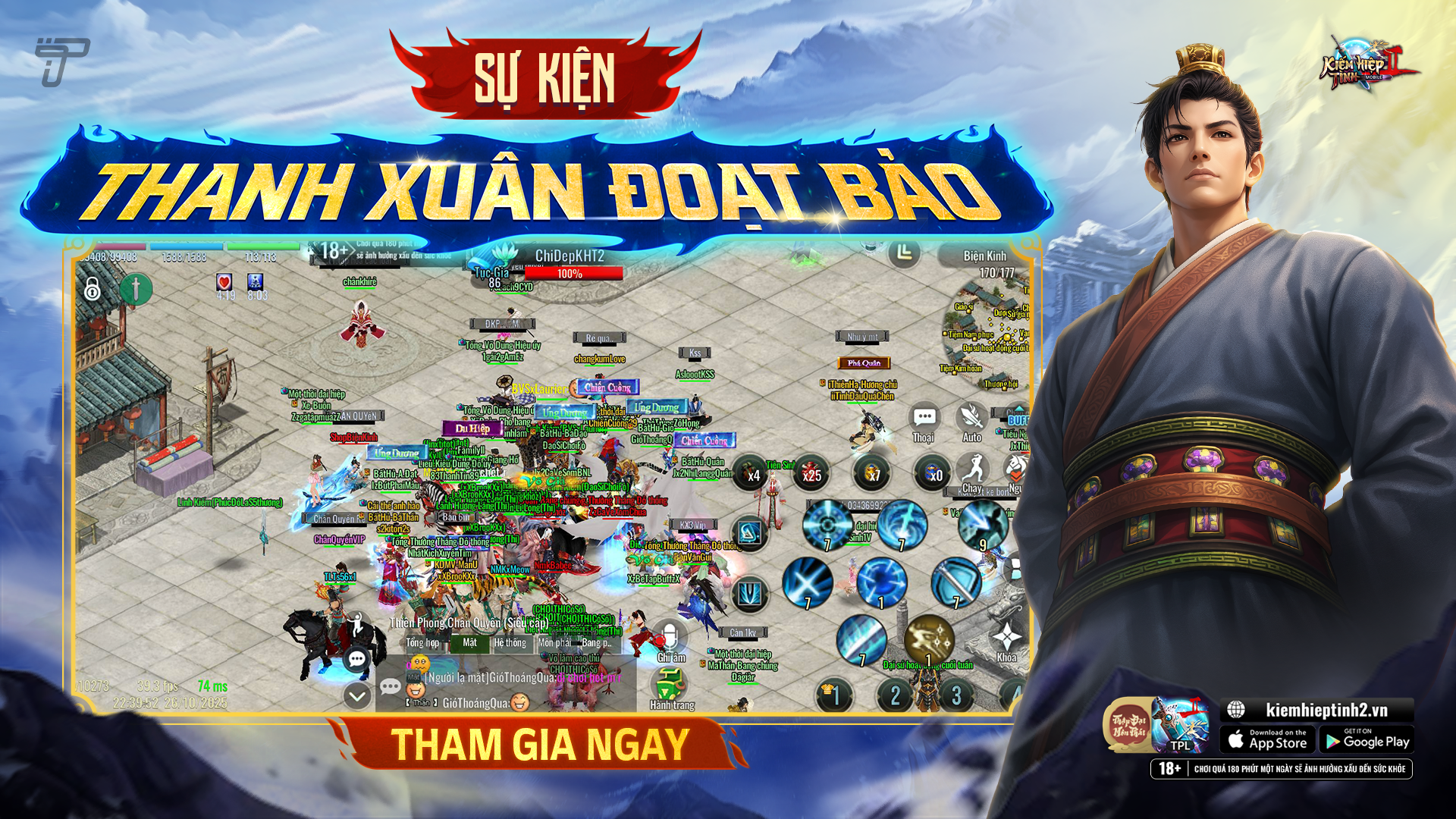 SỰ KIỆN : THANH XUÂN ĐOẠT BẢO  | Kiếm Hiệp Tình 2 Mobile - Phiên bản 10 phái