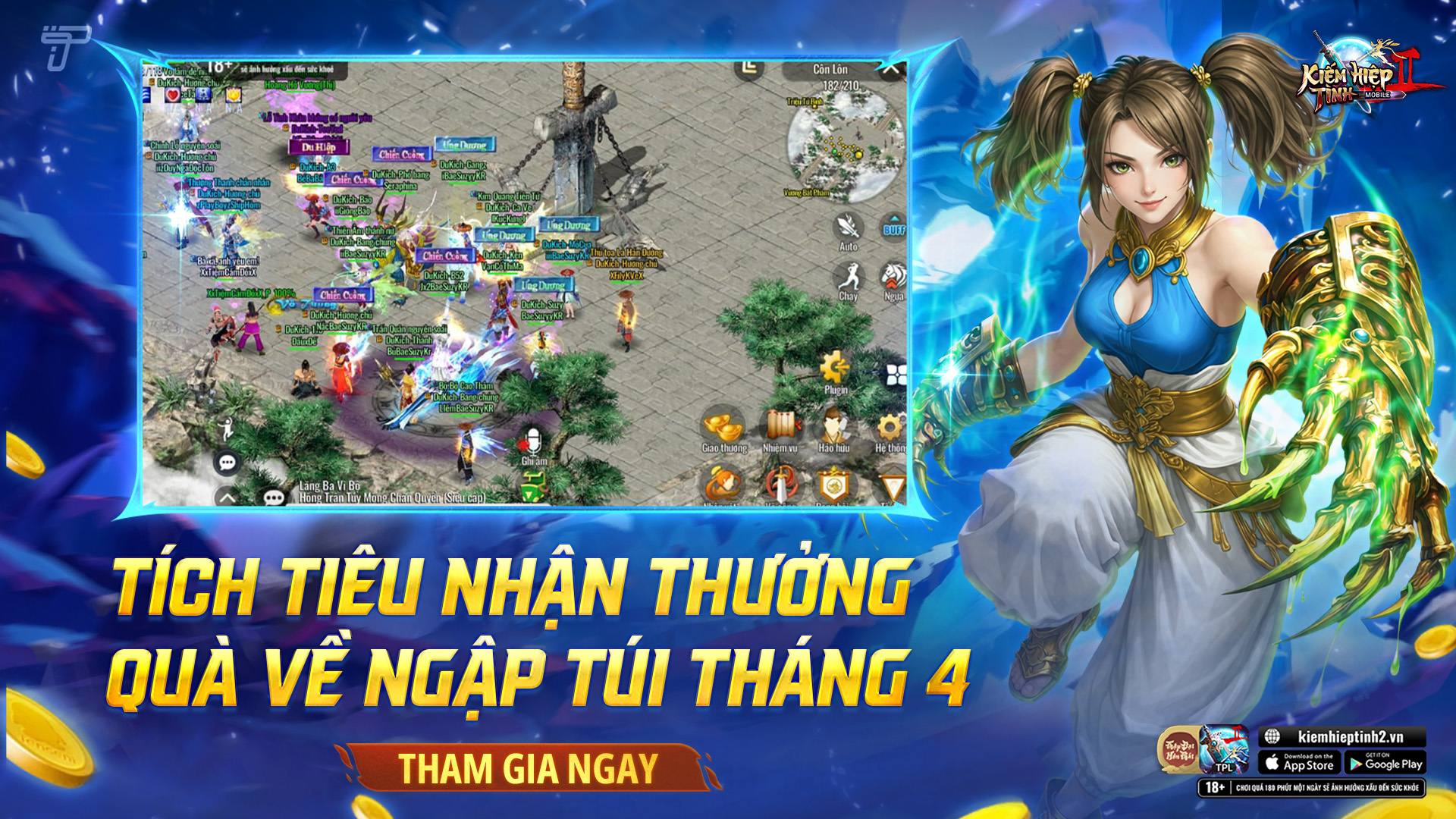 Phúc lợi Tiêu Phí tháng 4/2026 | Kiếm Hiệp Tình 2 Mobile Phiên bản 10 phái