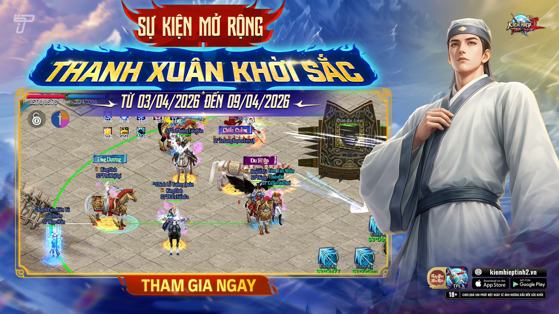 [Máy Chủ S5] Mở Rộng Sự Kiện Thanh Xuân Khởi Sắc - Thanh Xuân Tình Nguyện | Kiếm Hiệp Tình 2 Mobile Phiên Bản 10 Phái