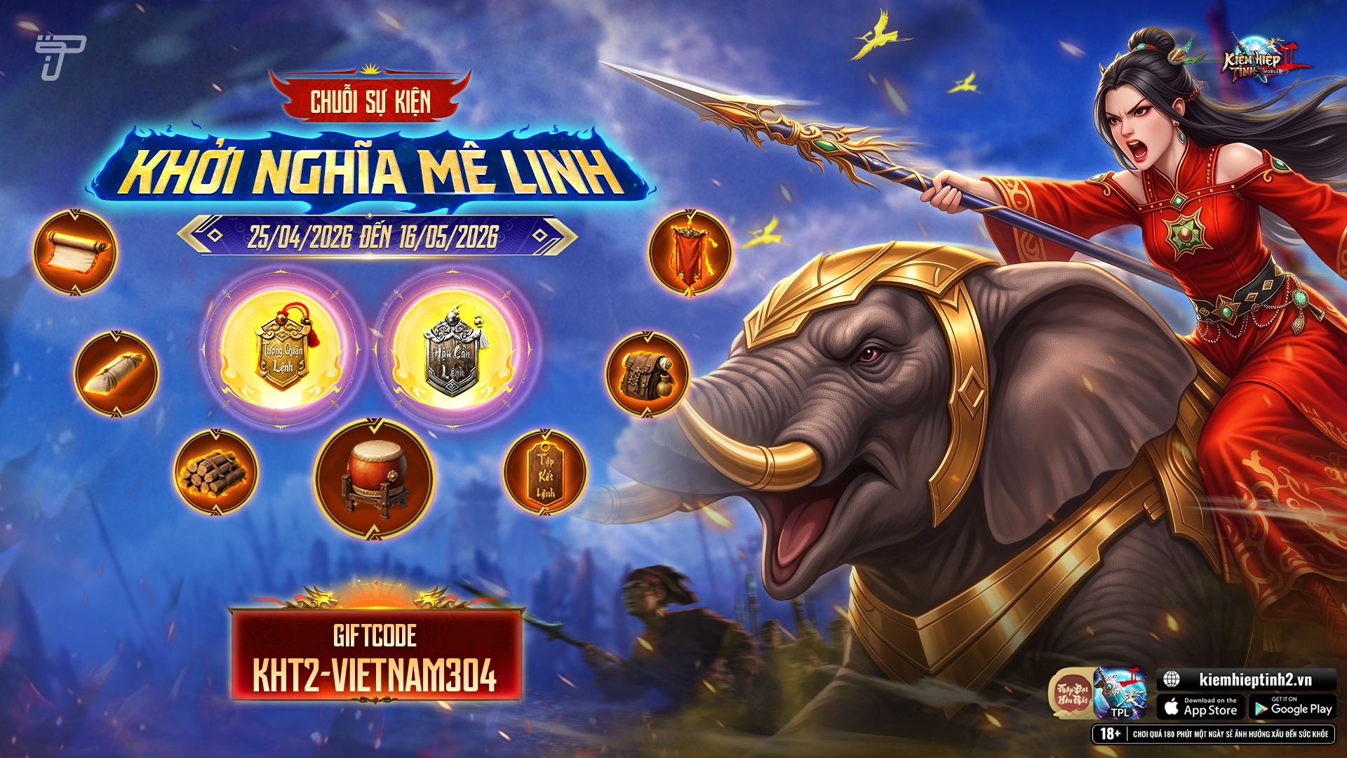 [Tổng quan] Sự kiện KHỞI NGHĨA MÊ LINH | Kiếm Hiệp Tình 2 Mobile Phiên Bản 10 Phái