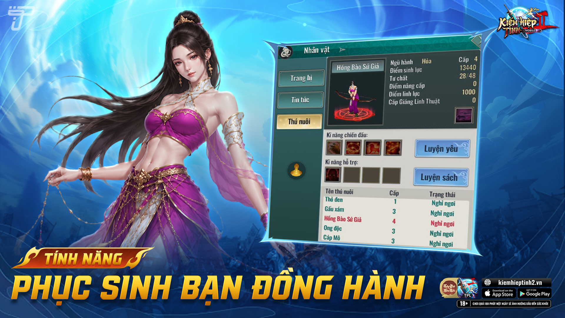 [Tính Năng] Phục Sinh Bạn Đồng Hành | Kiếm Hiệp Tình 2 Mobile - Phiên bản 10 phái
