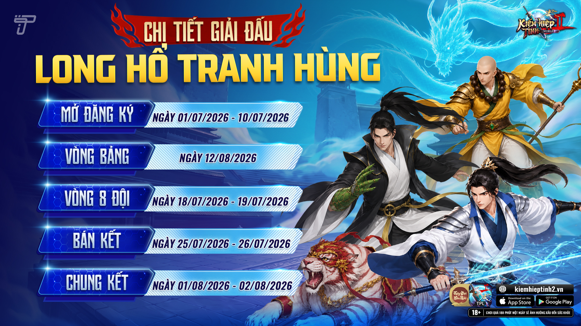 Giải Đấu 4vs4 LONG HỔ TRANH HÙNG | Kiếm Hiệp Tình 2 Mobile - Phiên bản 10 phái