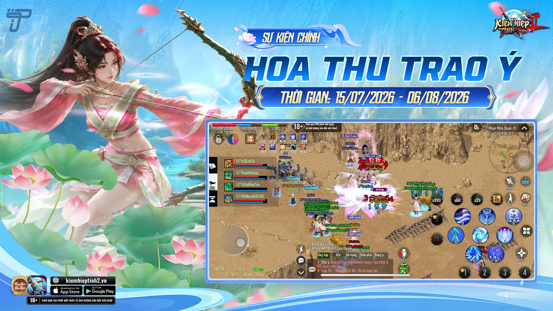 [LIÊN HƯƠNG THU ẢNH] Sự kiện chính Hoa Thu Trao Ý| Kiếm Hiệp Tình 2 Mobile - Phiên bản 10 phái