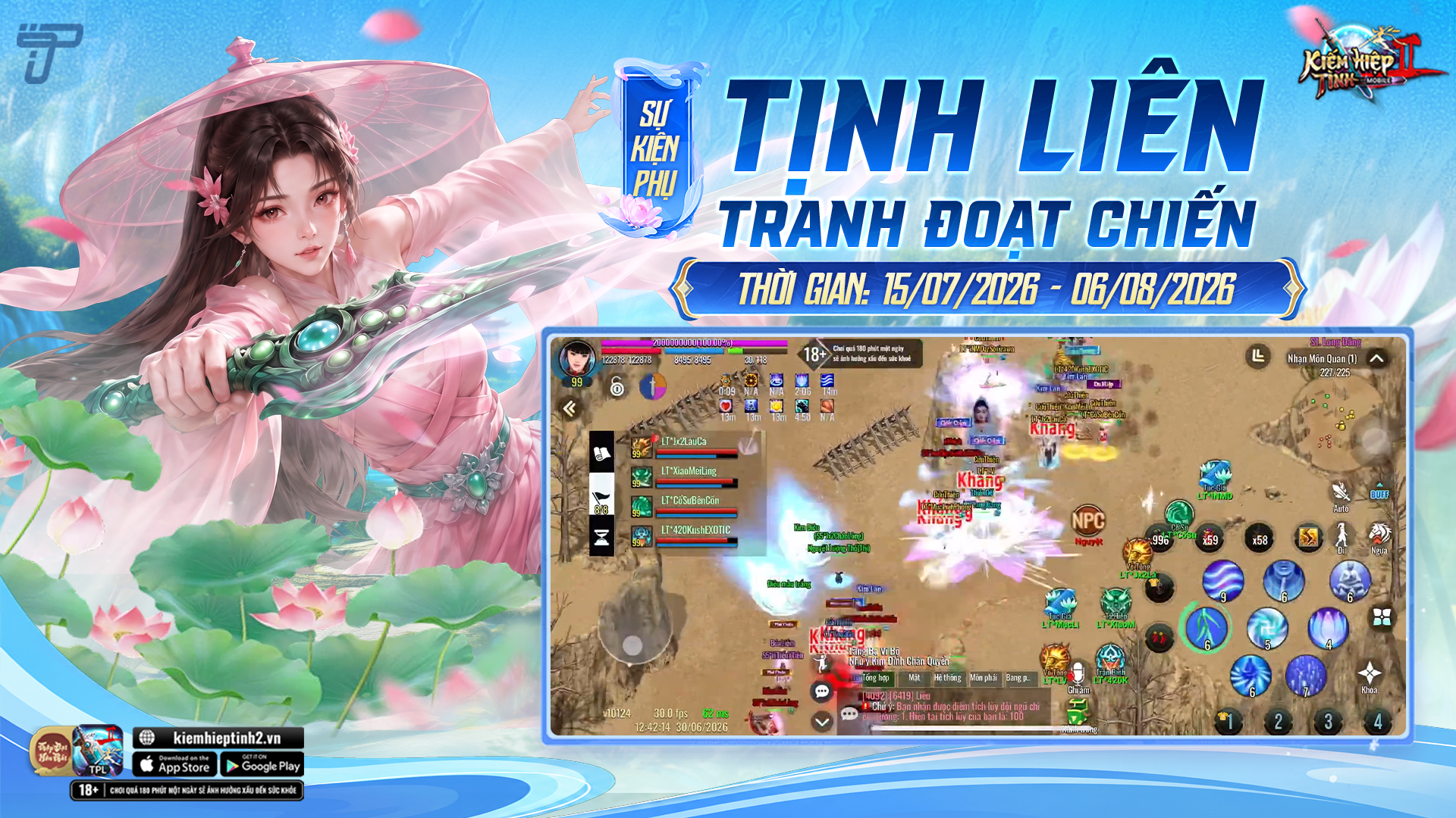 [LIÊN HƯƠNG THU ẢNH] Sự kiện Tịnh Liên Tranh Đoạt Chiến | Kiếm Hiệp Tình 2 Mobile - Phiên bản 10 phái