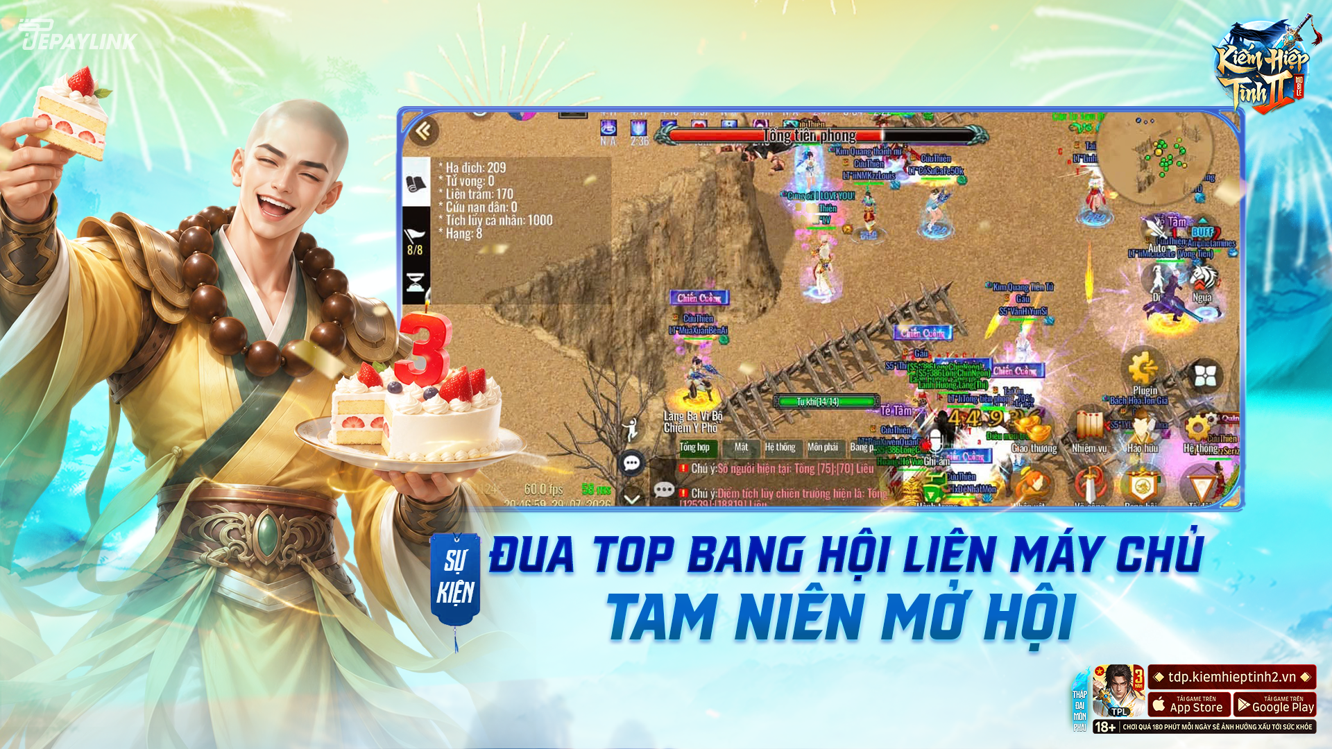 TAM NIÊN MỞ HỘI | Tam Niên Đại Tiệc Bang Hội | Kiếm Hiệp Tình 2 Mobile Phiên Bản 10 Phái