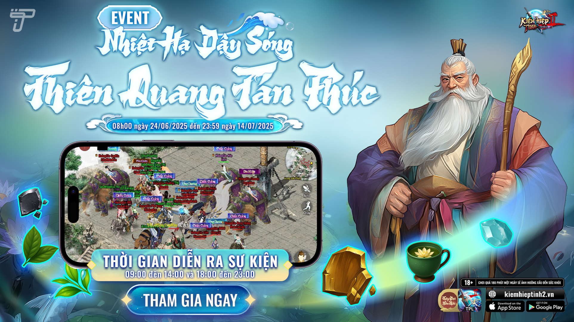 THIÊN QUANG TÁN PHÚC - Tích lũy Online | Nhiệt Hạ Dậy Sóng | Kiếm Hiệp Tình 2 Mobile 10 phái
