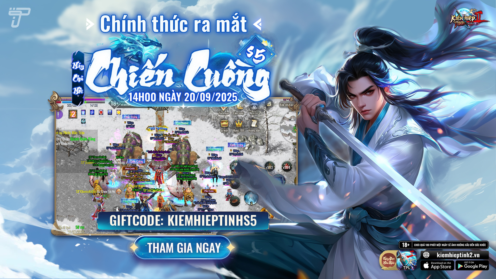 Thông báo: Ra mắt Máy chủ mới S5 Chiến Cuồng | Kiếm Hiệp Tình 2 Phiên Bản 10 Phái