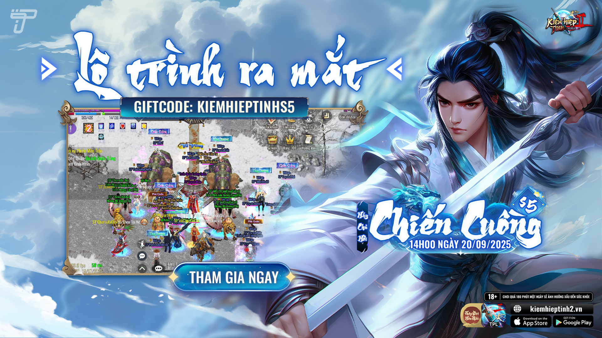 Lộ Trình Ra Mắt Máy Chủ Mới S5: Chiến Cuồng | Kiếm Hiệp Tình 2 Phiên Bản 10 Phái