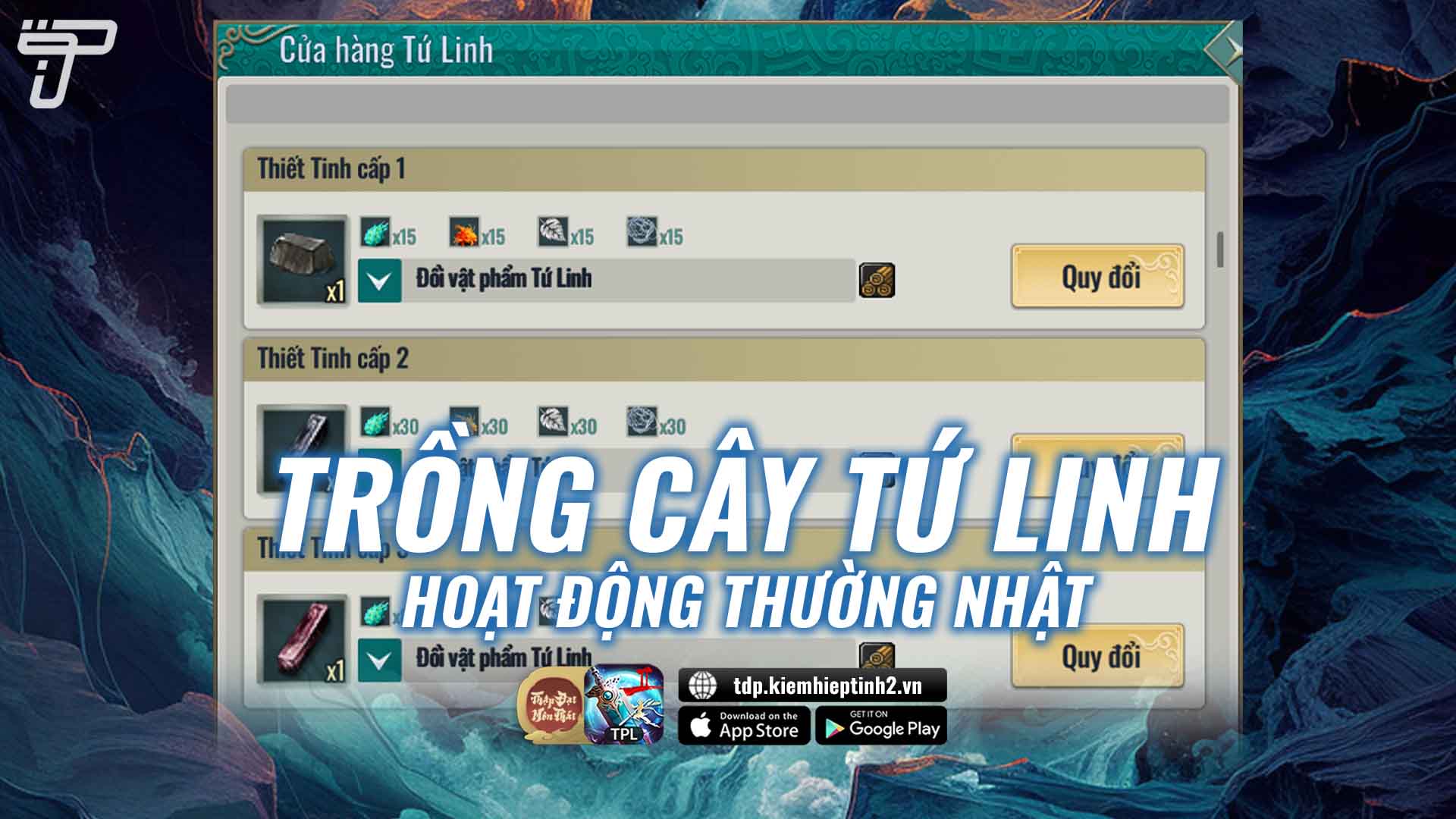 Trồng cây Tứ Linh | Kiếm Hiệp Tình 2 Mobile - Bản 10 phái